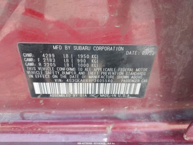 2023 SUBARU IMPREZA 4S3GKAB68P3605540 Photo 8