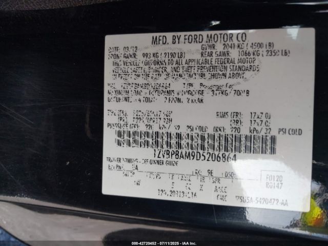 2013 FORD MUSTANG 1ZVBP8AM9D5206864 Photo 8
