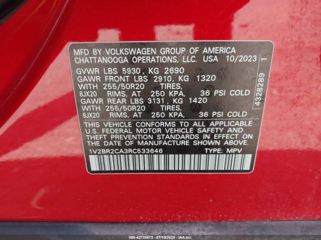 2024 VOLKSWAGEN ATLAS 1V2BR2CA3RC533646 Photo 8