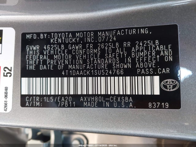 Toyota a25a-fxs 2025 4T1DAACK1SU524766 Image 9
