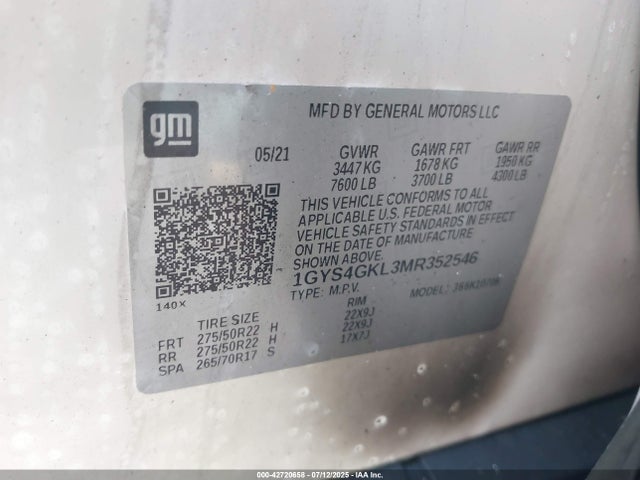 2021 CADILLAC ESCALADE 1GYS4GKL3MR352546 Photo 8