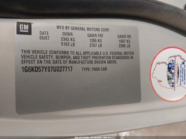 2007 CADILLAC DTS 1G6KD57Y07U227717 Photo 8