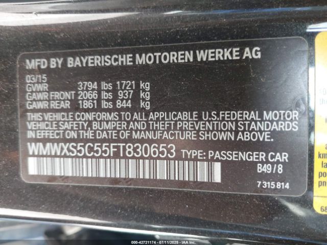 2015 MINI HARDTOP WMWXS5C55FT830653 Photo 8