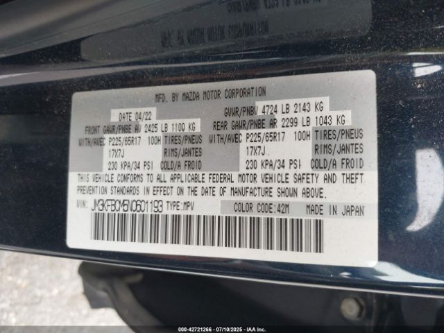 2022 MAZDA CX-5 JM3KFBCM5N0601193 Photo 8