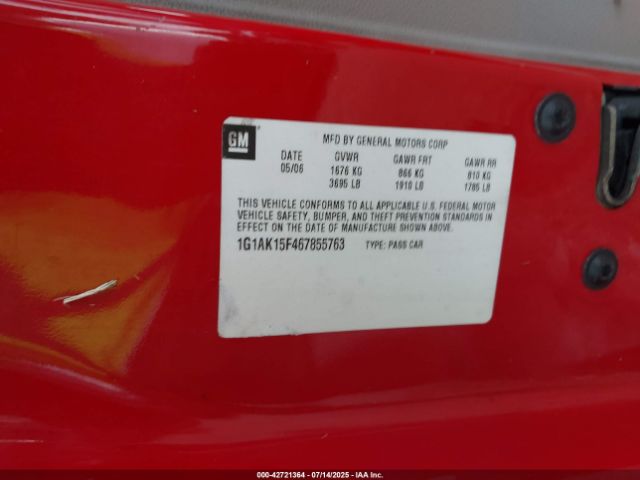 2006 CHEVROLET COBALT 1G1AK15F467855763 Photo 8