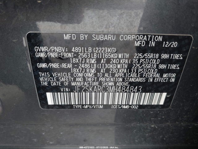 JF2SKARC3MH484843 Subaru na u5