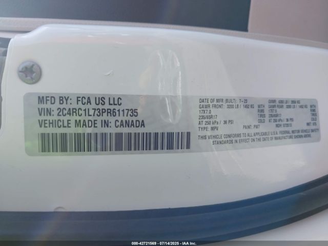 2023 CHRYSLER PACIFICA HYBRID 2C4RC1L73PR611735 Photo 8
