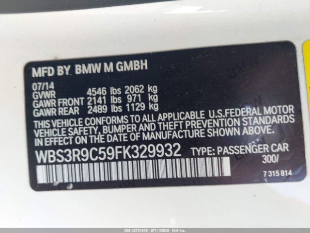 2015 BMW M4 WBS3R9C59FK329932 Photo 8