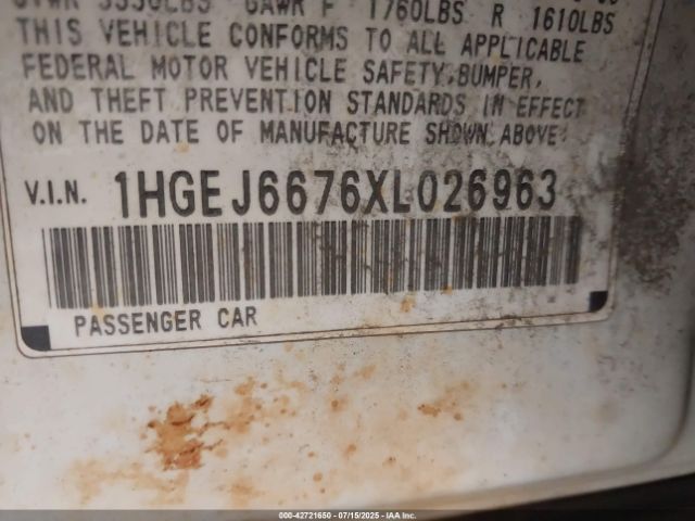 1999 HONDA CIVIC 1HGEJ6676XL026963 Photo 8