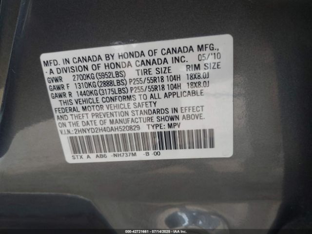 2010 ACURA MDX 2HNYD2H40AH520829 Photo 8