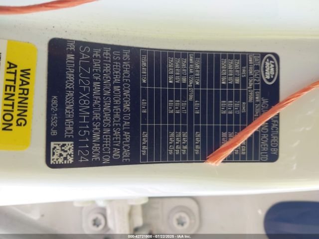 2021 LAND ROVER RANGE ROVER EVOQUE SALZJ2FX8MH151124 Photo 8