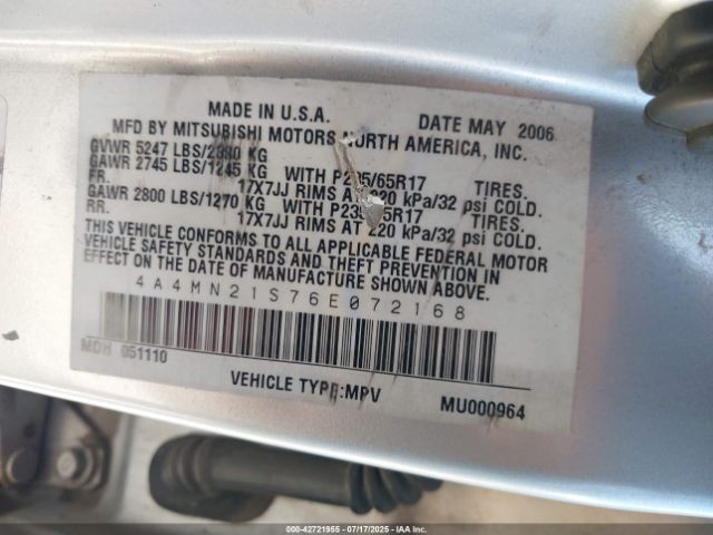 2006 MITSUBISHI ENDEAVOR 4A4MN21S76E072168 Photo 8