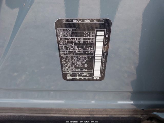 2024 INFINITI QX50 3PCAJ5FB3RF115102 Photo 8