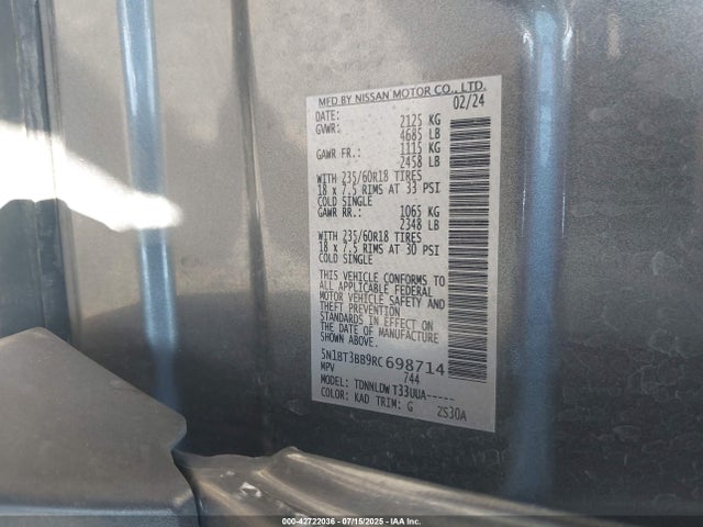 Nissan 2024 2024 5N1BT3BB9RC698714 Image 9