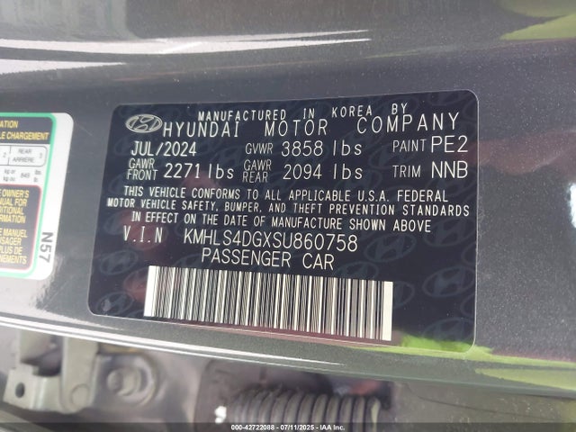 KMHLS4DGXSU860758 Hyundai mpi nu pe