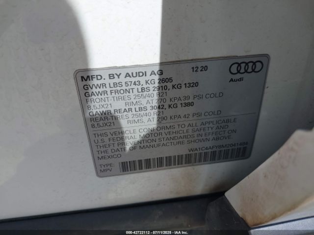 2021 AUDI SQ5 WA1C4AFY8M2041484 Photo 8