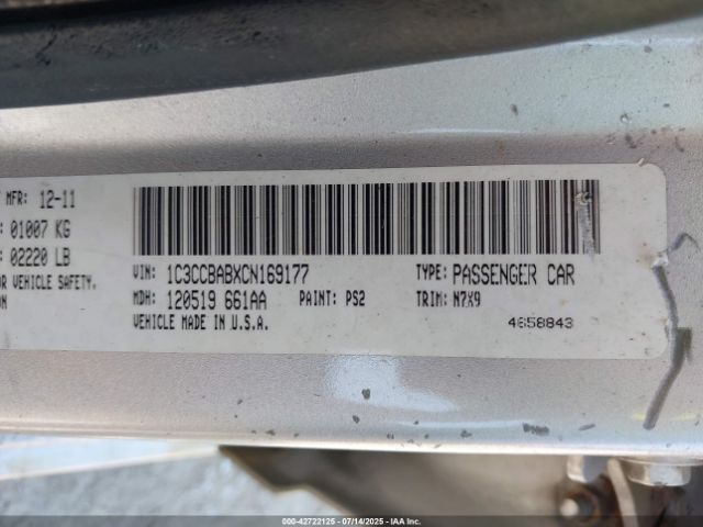 2012 CHRYSLER 200 1C3CCBABXCN169177 Photo 8