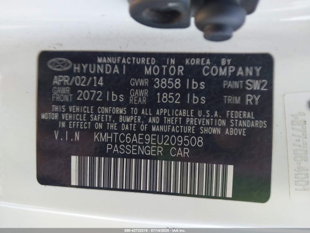 Hyundai dohc t-gdi gamma 2014 KMHTC6AE9EU209508 Image 9