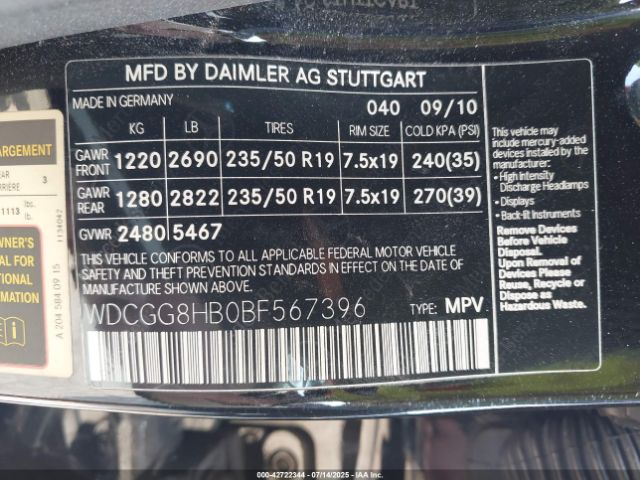 2011 MERCEDES-BENZ GLK 350 WDCGG8HB0BF567396 Photo 8