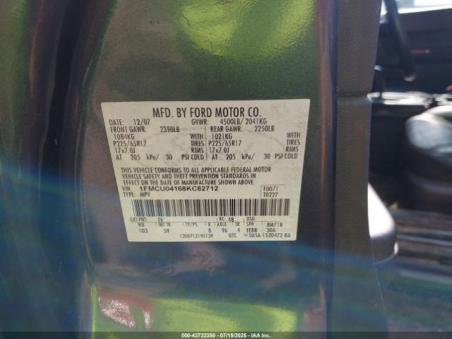 2008 FORD ESCAPE 1FMCU04168KC82712 Photo 8