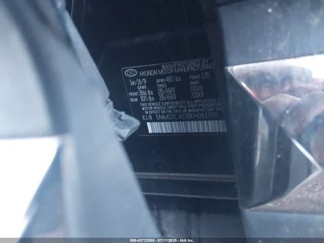 Hyundai Santa Fe Se 2019 5NMS2CAD0KH083390 Image 9