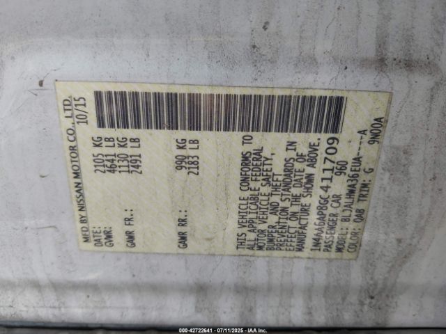 2016 NISSAN MAXIMA 1N4AA6AP8GC411709 Photo 8