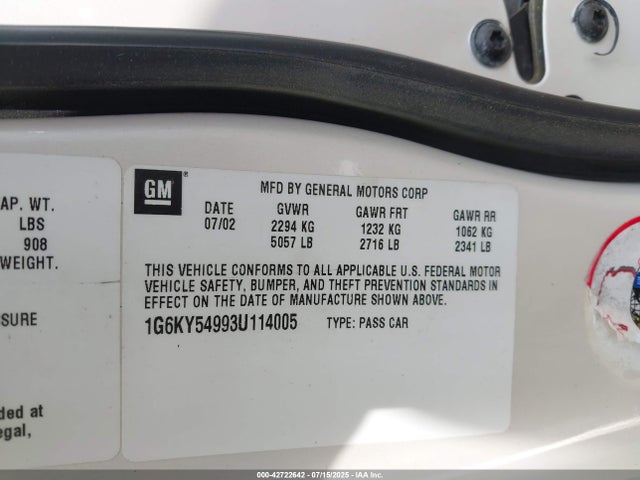 2003 CADILLAC SEVILLE 1G6KY54993U114005 Photo 8