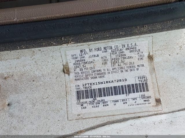 1994 FORD F150 1FTEX15N1RKA72810 Photo 8