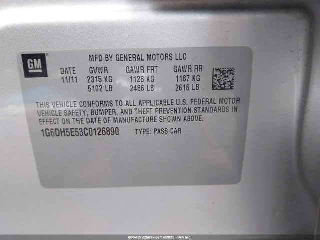 2012 CADILLAC CTS 1G6DH5E53C0126890 Photo 8