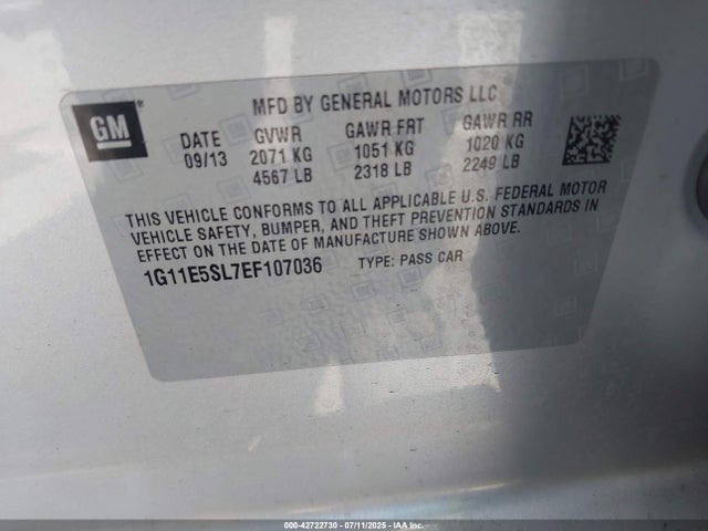 Chevrolet lkw 2014 1G11E5SL7EF107036 Image 9