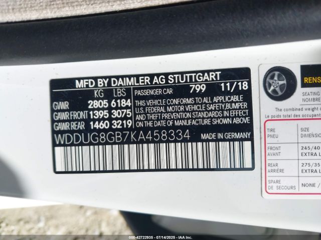 2019 MERCEDES-BENZ S 560 WDDUG8GB7KA458334 Photo 8