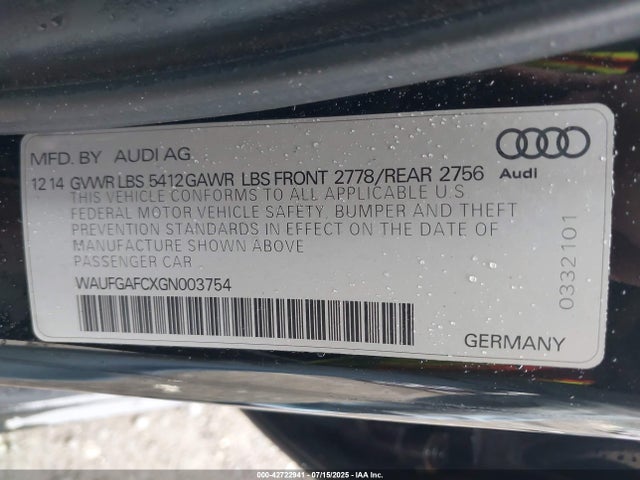 2016 AUDI A6 WAUFGAFCXGN003754 Photo 8