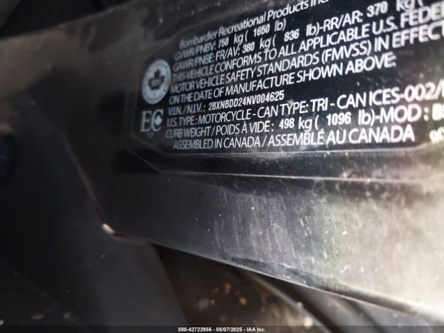 2022 CAN-AM SPYDER ROADSTER 2BXNBDD24NV004625 Photo 9