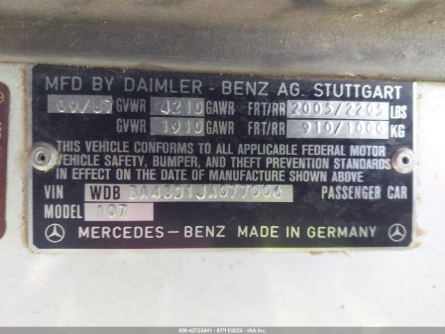 1988 MERCEDES-BENZ 560 WDBBA48D1JA077006 Photo 8