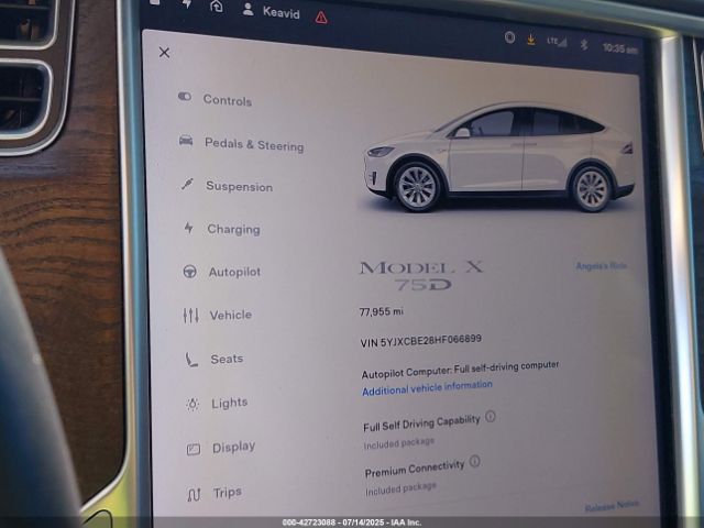 2017 TESLA MODEL X 5YJXCBE28HF066899 Photo 6
