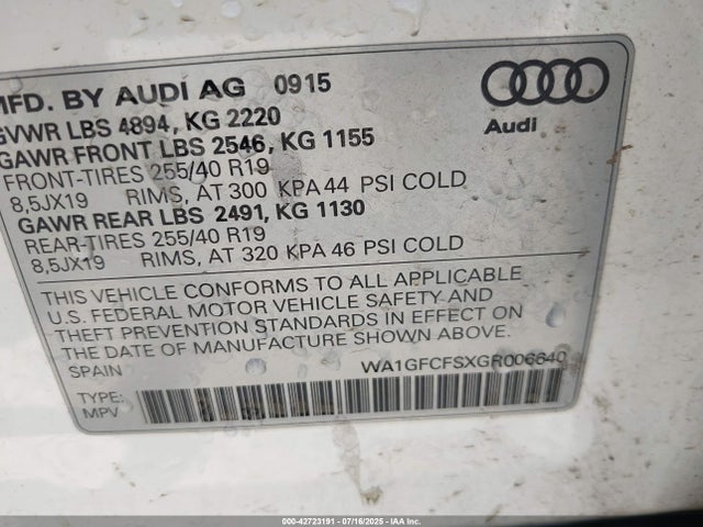 2016 AUDI Q3 WA1GFCFSXGR006640 Photo 8