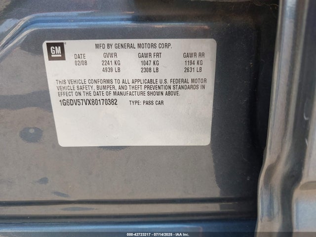 2008 CADILLAC CTS 1G6DV57VX80170382 Photo 8