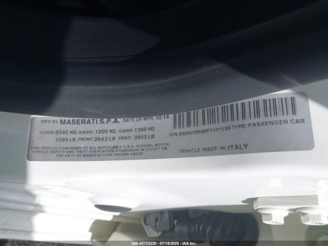 2015 MASERATI GHIBLI ZAM57XSA6F1141539 Photo 8