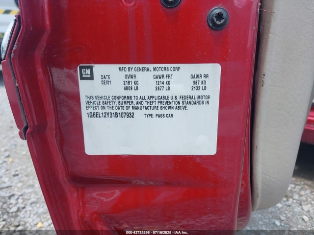 2001 CADILLAC ELDORADO 1G6EL12Y31B107932 Photo 8