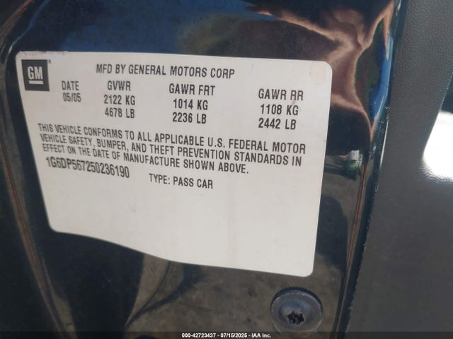 2005 CADILLAC CTS 1G6DP567250236190 Photo 8