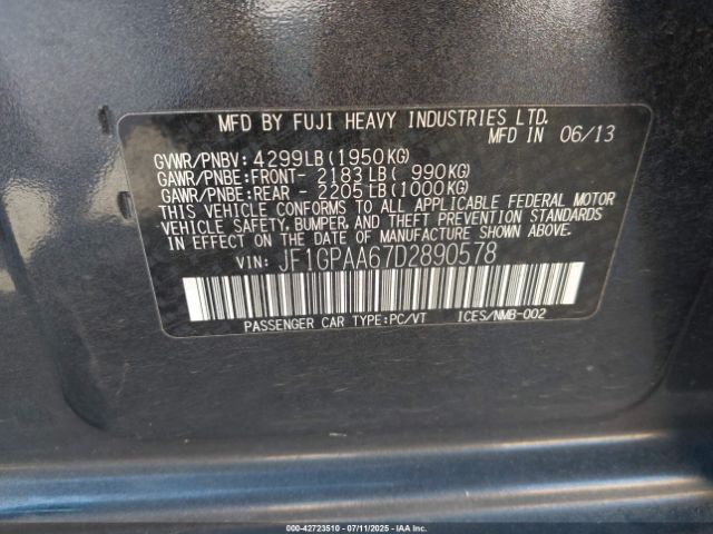 2013 SUBARU IMPREZA JF1GPAA67D2890578 Photo 8