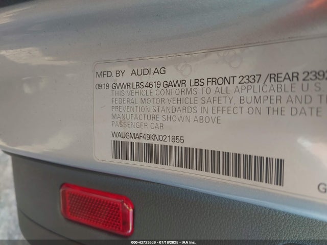 2019 AUDI A4 WAUGMAF49KN021855 Photo 8