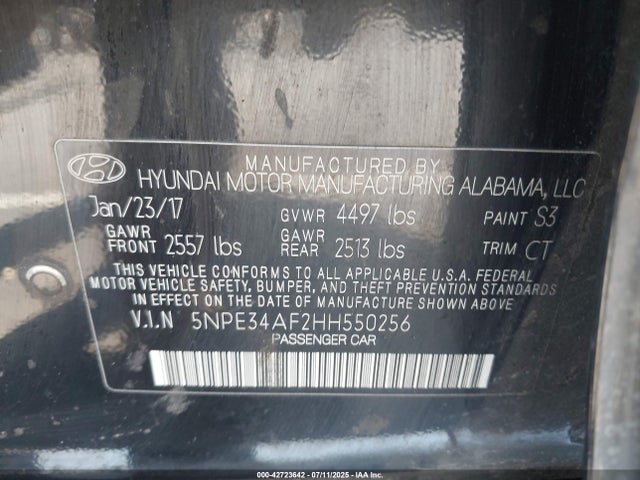 Hyundai Sonata 2017 5NPE34AF2HH550256 Image 9