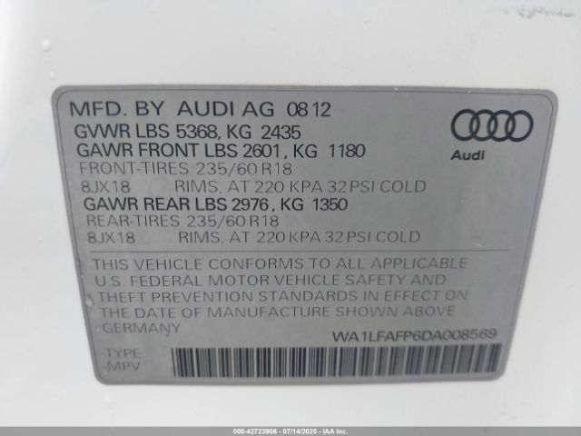 2013 AUDI Q5 WA1LFAFP6DA008569 Photo 8