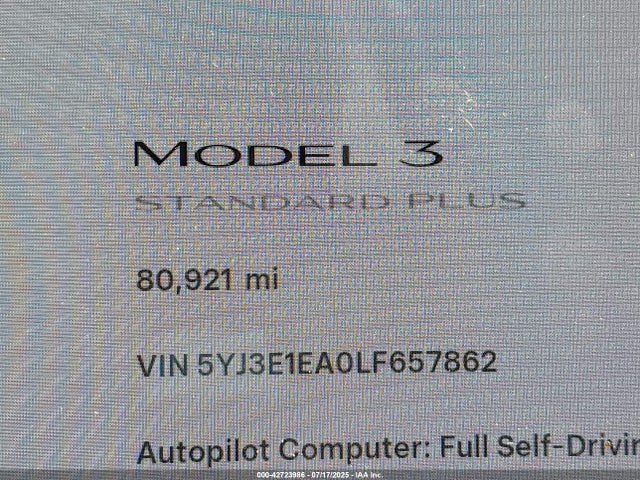 2020 TESLA MODEL 3 5YJ3E1EA0LF657862 Photo 8