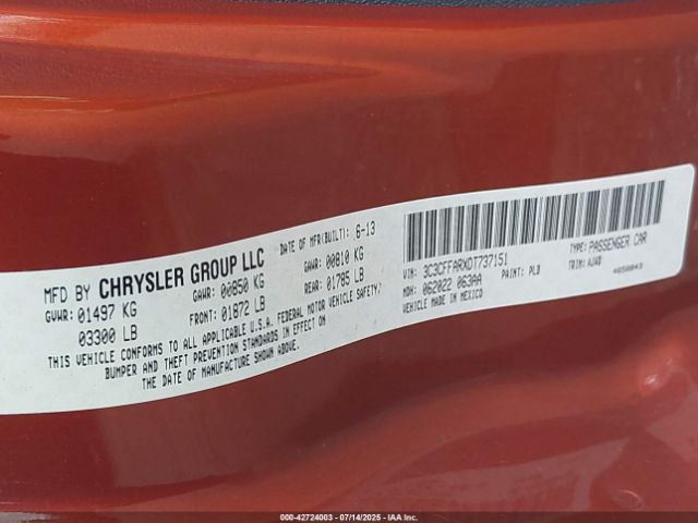 2013 FIAT 500 3C3CFFARXDT737151 Photo 8