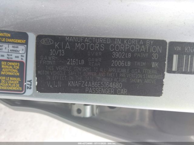 2014 KIA FORTE KNAFZ4A86E5164680 Photo 8