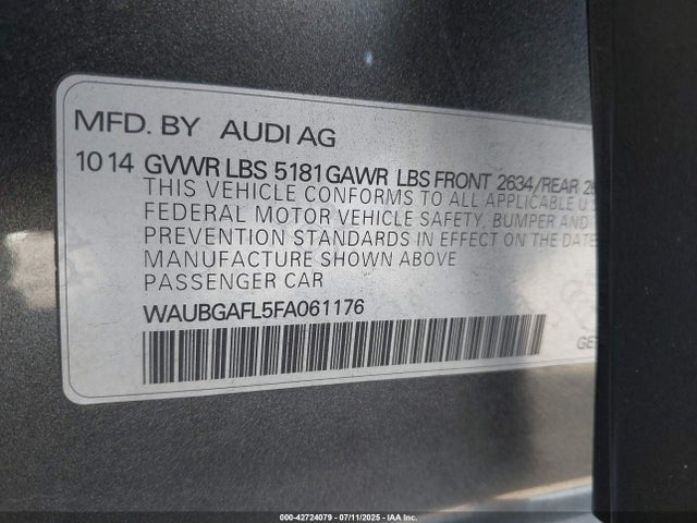 2015 AUDI S4 WAUBGAFL5FA061176 Photo 8