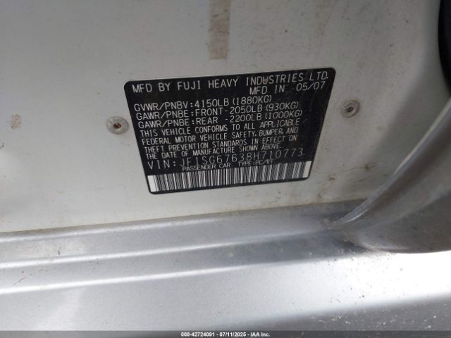 2008 SUBARU FORESTER JF1SG67638H710773 Photo 8