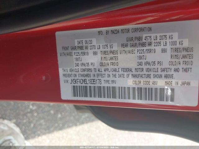 Mazda py cylinder deactivation 2020 JM3KFADM6L1835178 Image 9